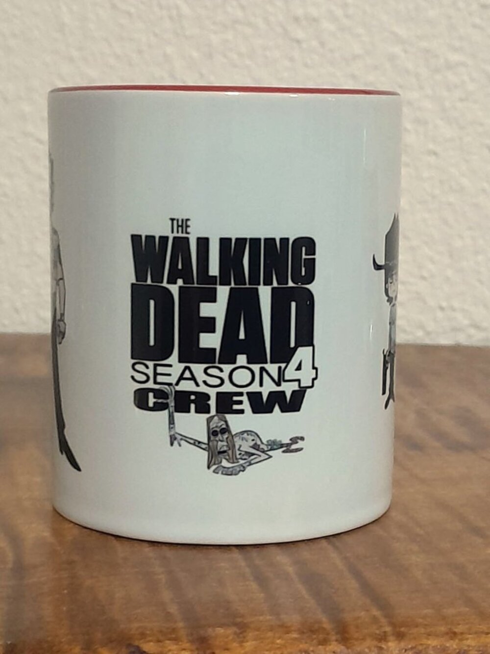 The Walking Dead Season 4 Crew Mug Grimes Red Inside Rare Exclusive Coffee Cup